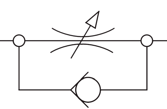 Гидравлическая схема дросселя с обратным клапаном