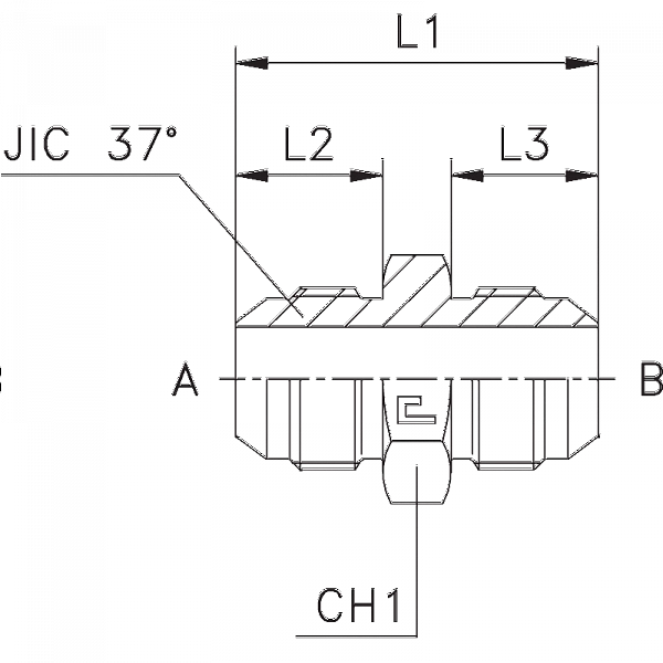 Соединение проходное прямое под развальцовку 37° (SAE J514), тип P