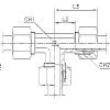 Соединение проходное T-образное в сборе с кольцом B3 (DIN 2353, 24°)