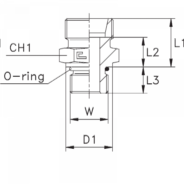 Штуцер ввертной прямой, UNF, тип А (DIN 2353, 24°)